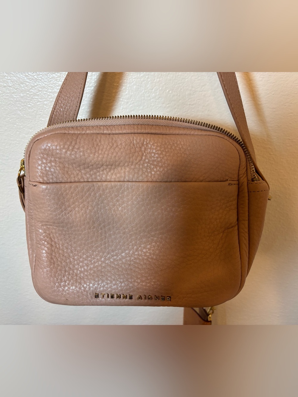 Etienne Aigner beige cream Pebbled Leather Crossbody - Picture 2 of 9